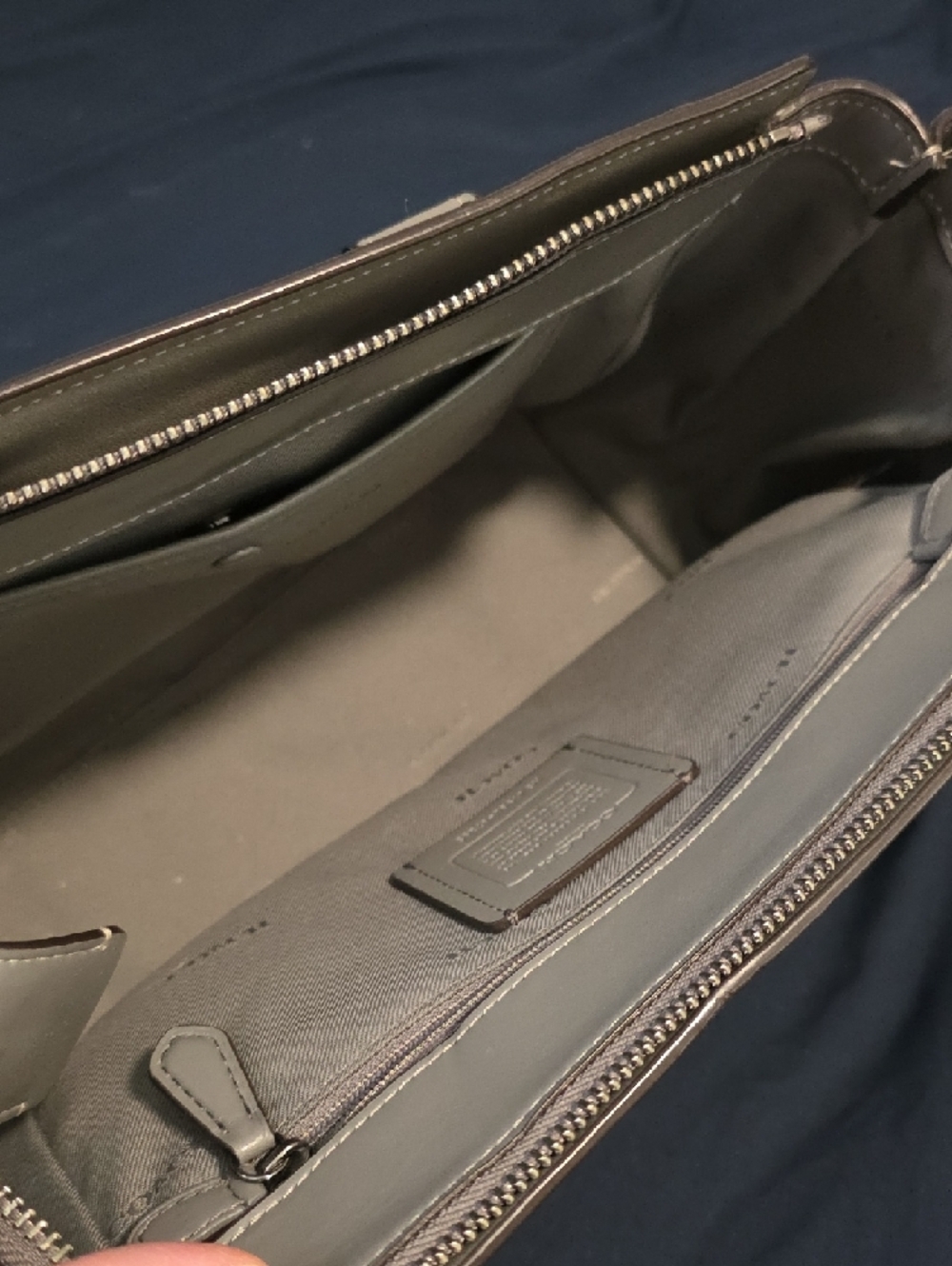 Coach Swagger 27 Carryall Pebbled Leather Satchel in Heather Gray Gunmetal - Picture 5 of 9